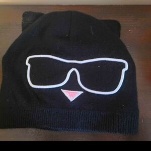 Karl Lagerfeld Black Cat Knit Winter Hat